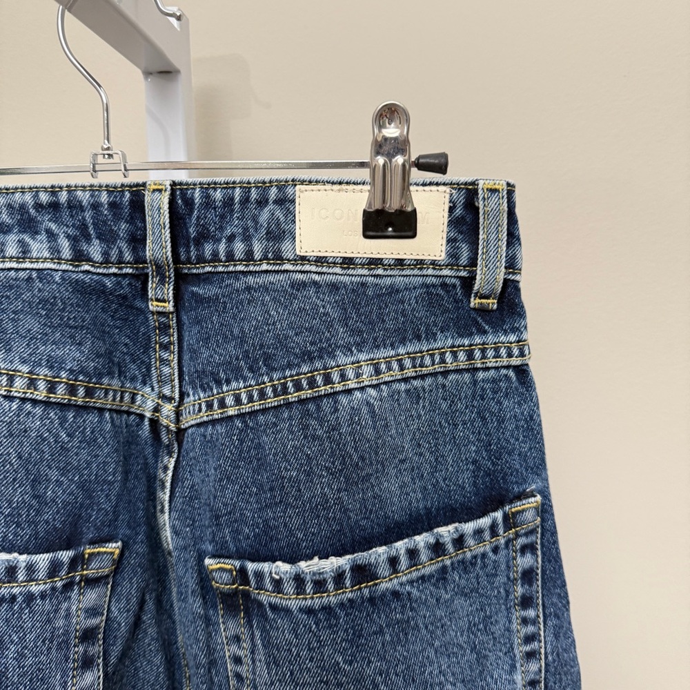 ICON DENIM LOS ANGELES Distressed Wide Leg Jeans in Blue SIZE 23 - Picture 4 of 6